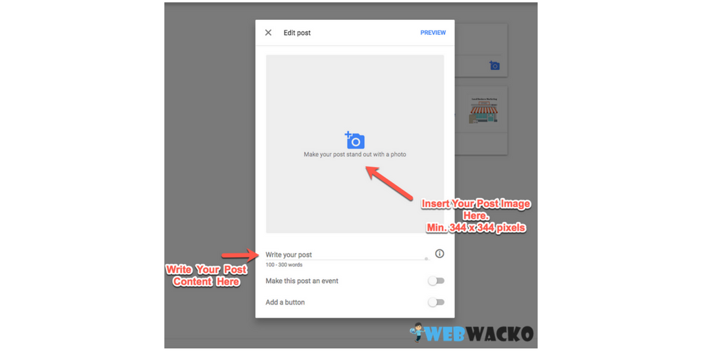 Google Post Setting Post Image Post Content